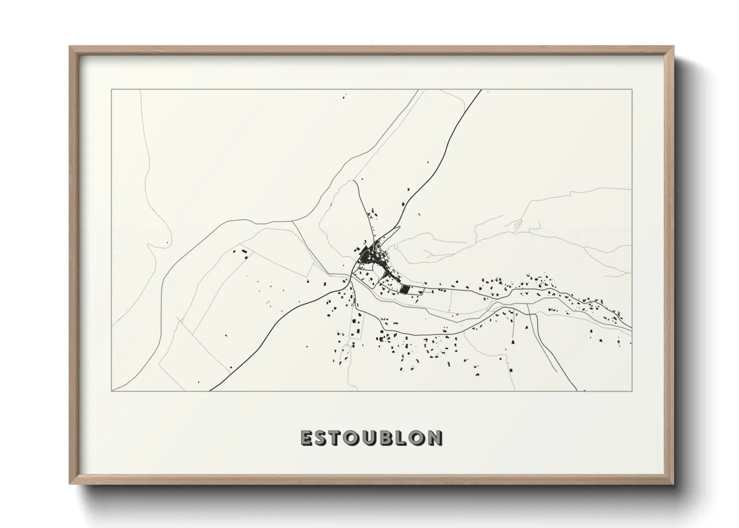 Une affiche de carte sur Estoublon