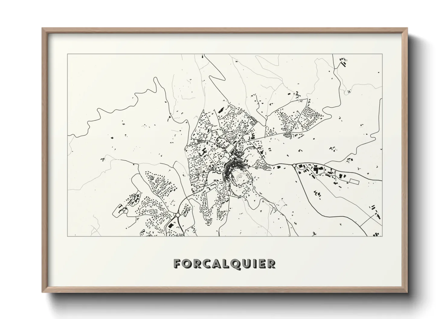 Une affiche de carte sur Forcalquier