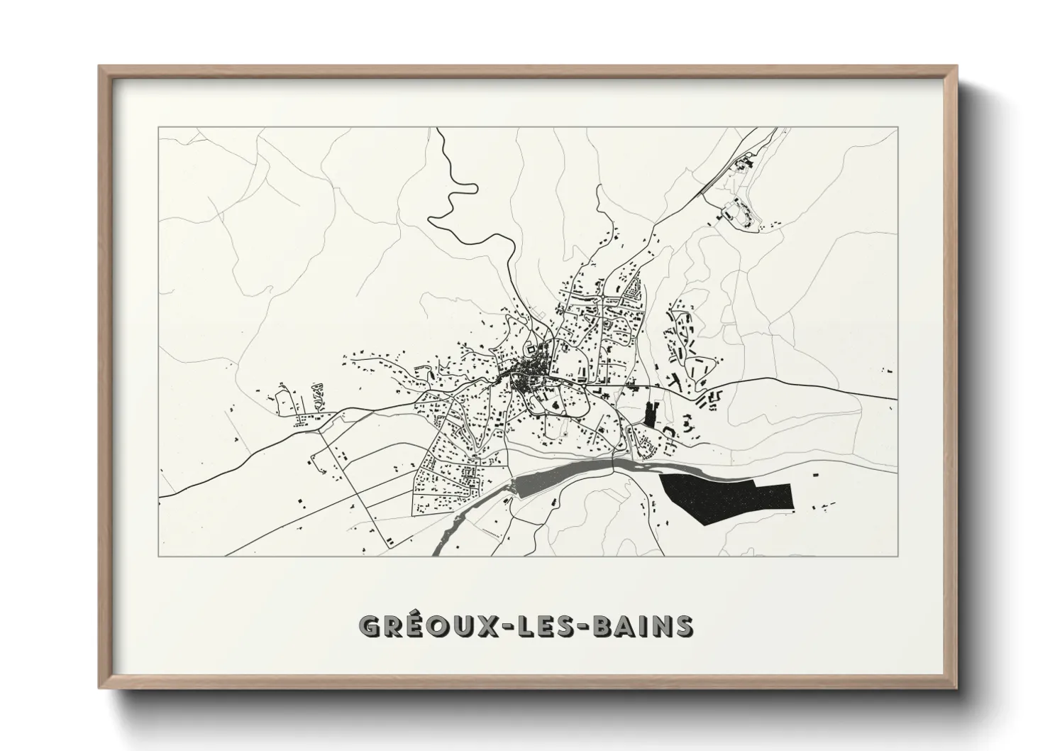 Une affiche de carte sur Gréoux-les-Bains