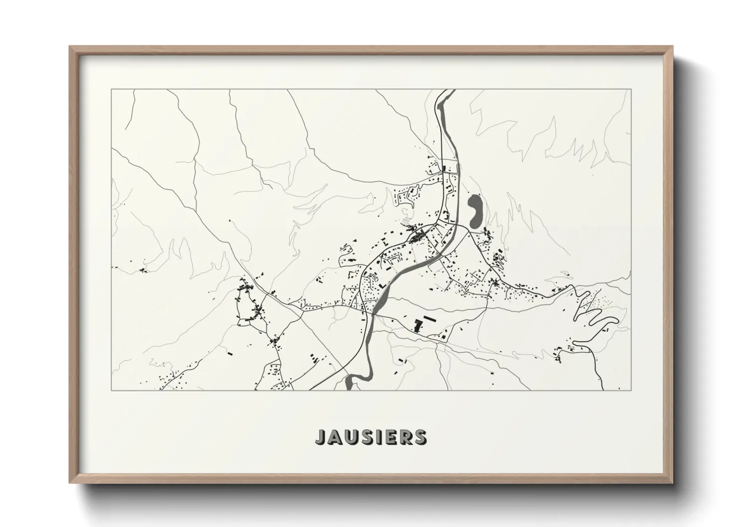 Une affiche de carte sur Jausiers