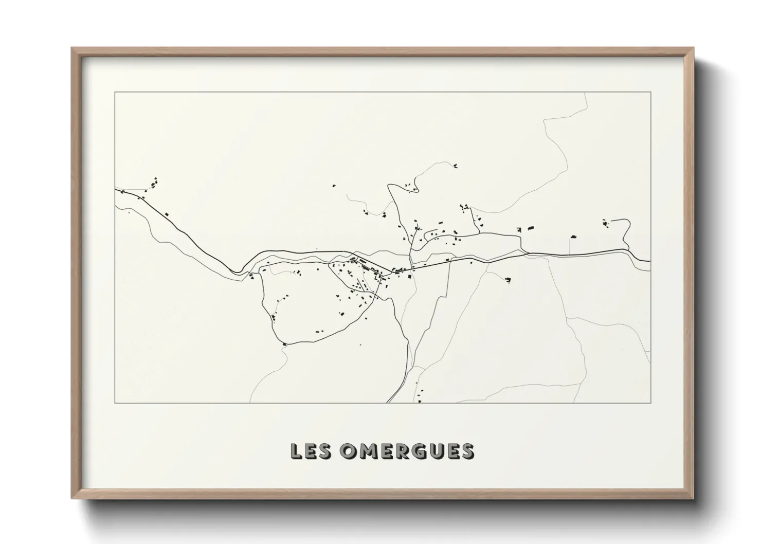 Une affiche de carte sur Les Omergues