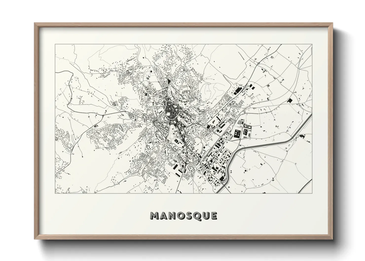 Une affiche de carte sur Manosque