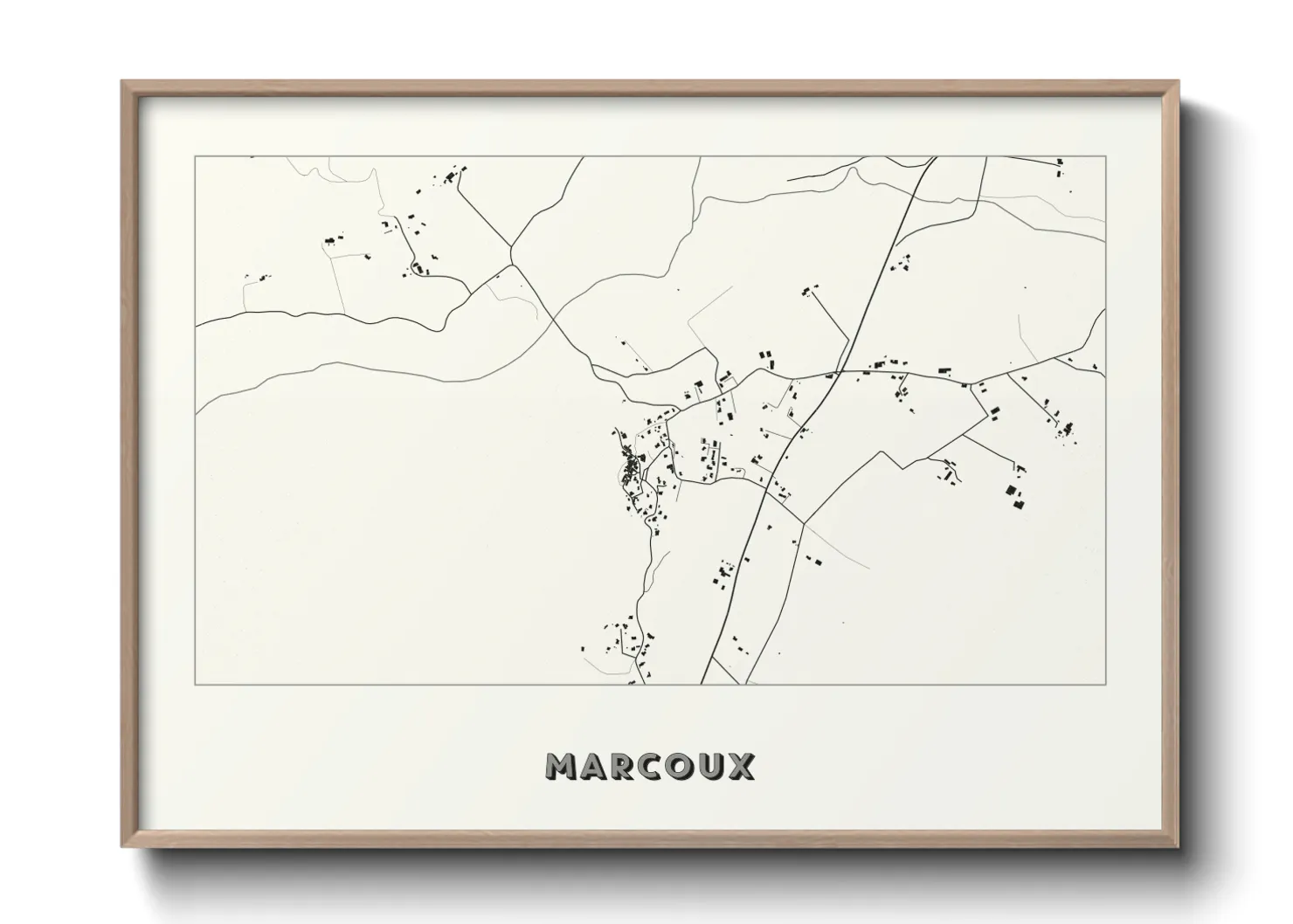 Une affiche de carte sur Marcoux