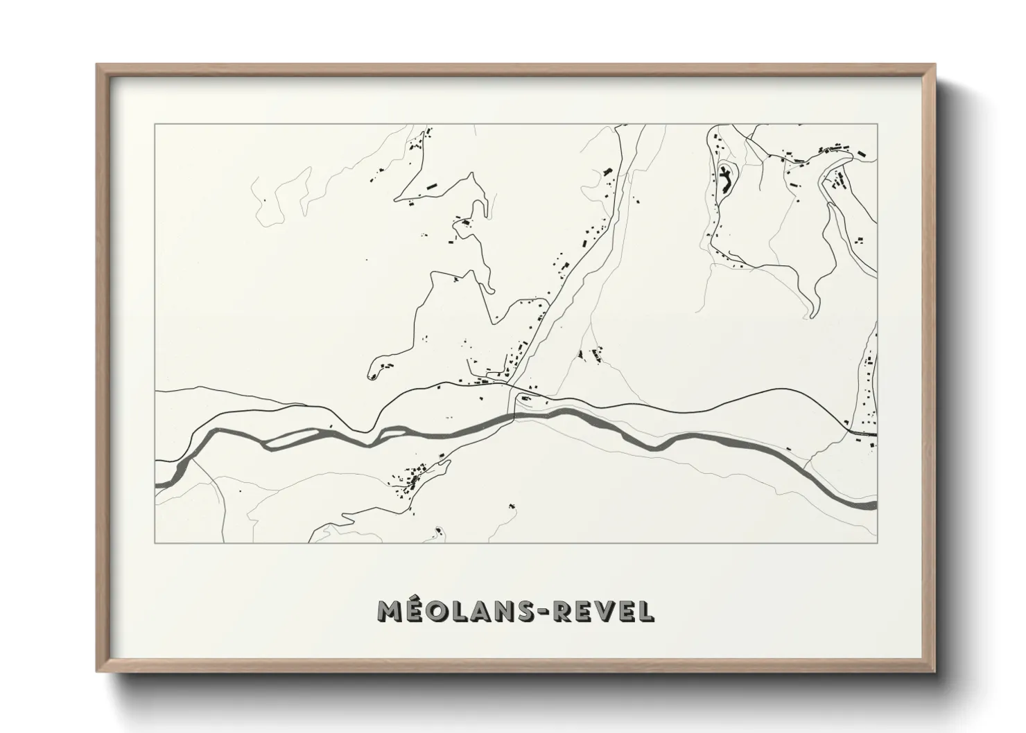 Une affiche de carte sur Méolans-Revel