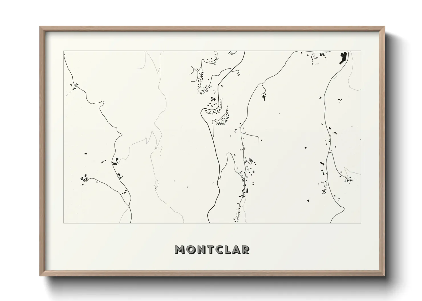 Une affiche de carte sur Montclar