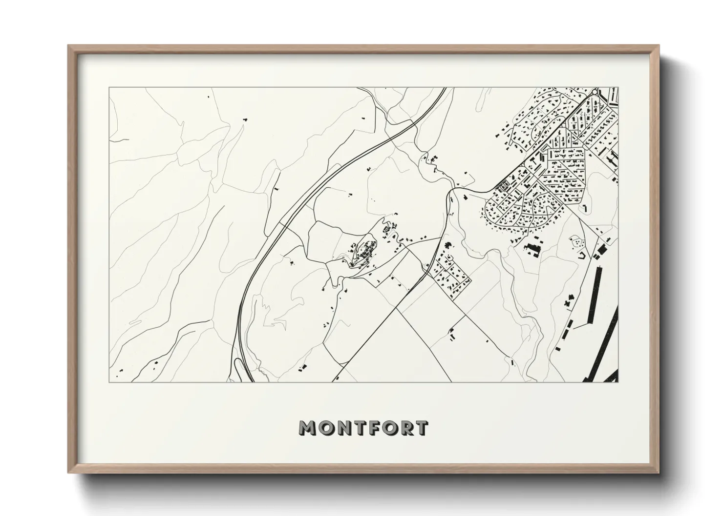 Une affiche de carte sur Montfort