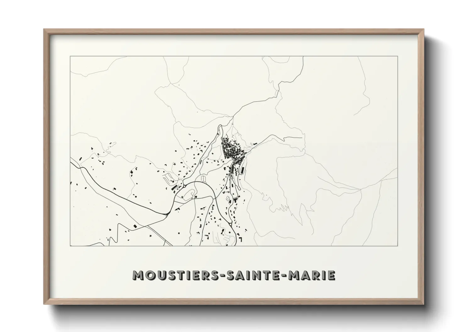 Une affiche de carte sur Moustiers-Sainte-Marie