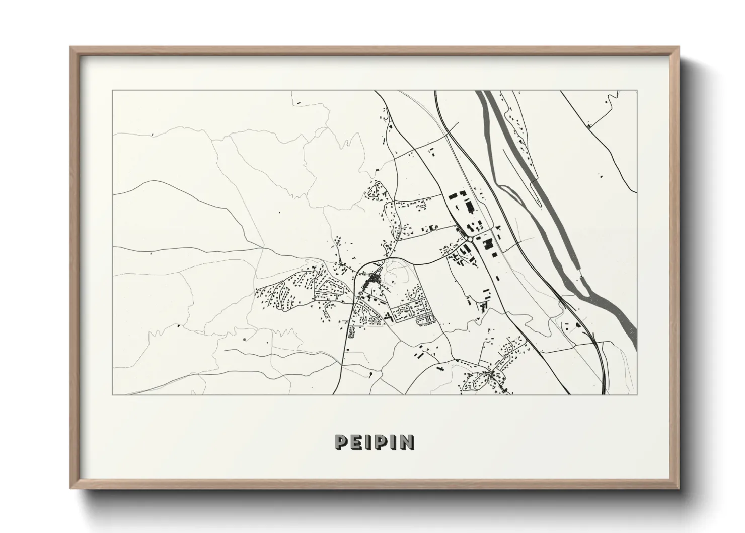 Une affiche de carte sur Peipin