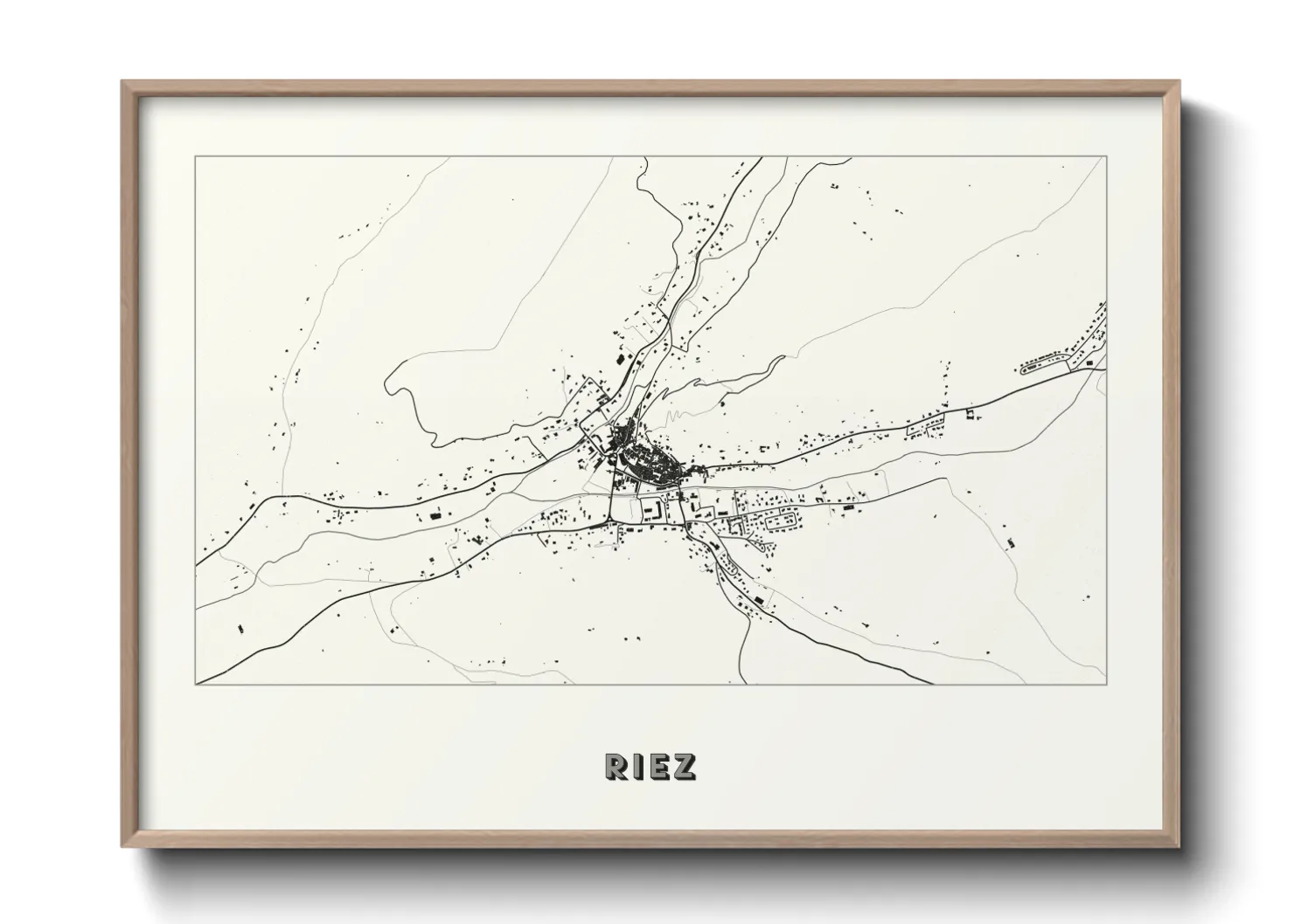 Une affiche de carte sur Riez