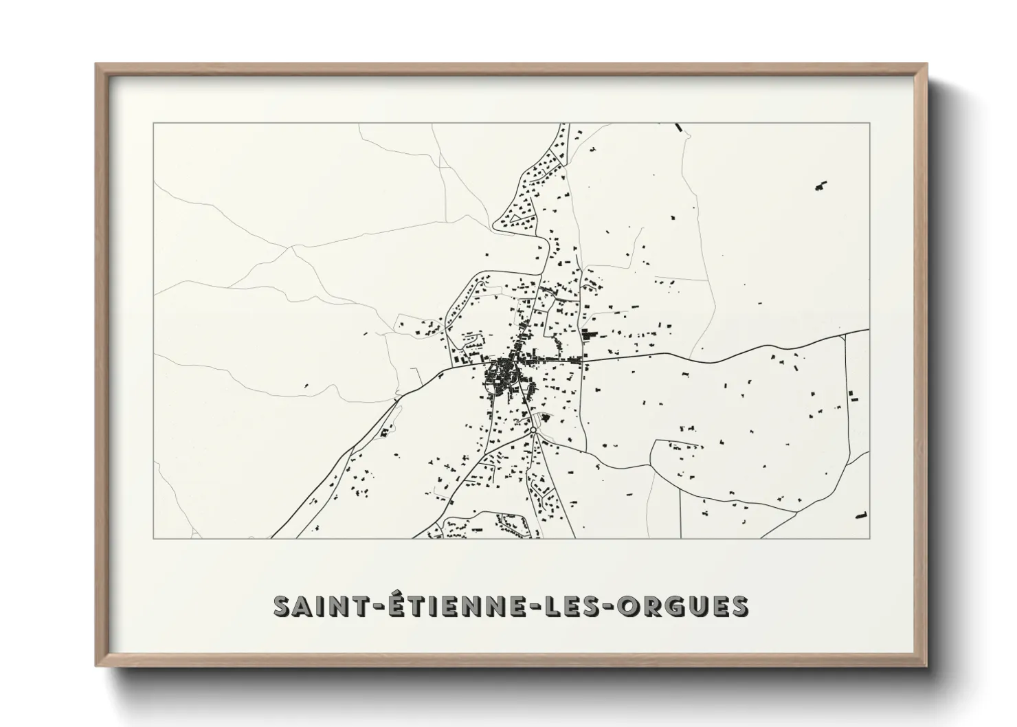 Une affiche de carte sur Saint-Étienne-les-Orgues