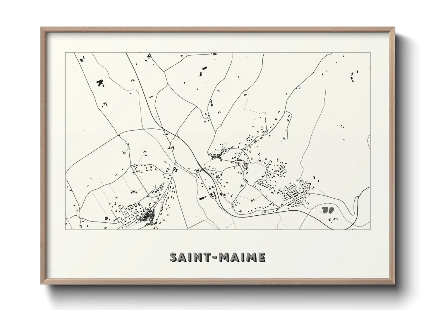 Une affiche de carte sur Saint-Maime