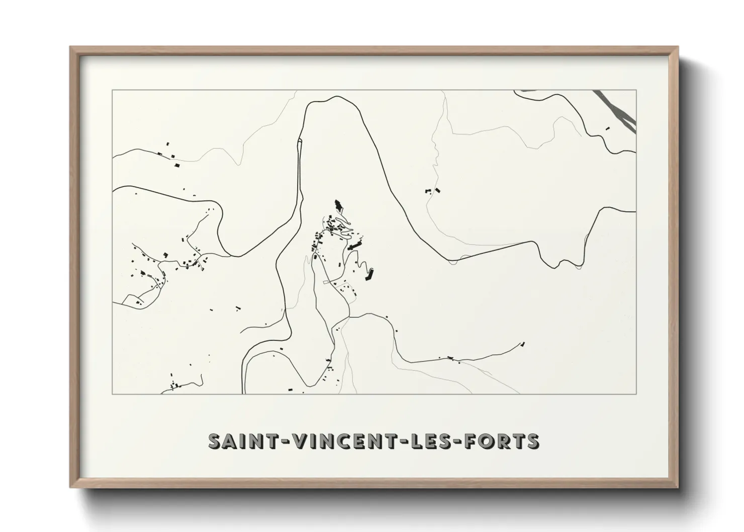 Une affiche de carte sur Saint-Vincent-les-Forts