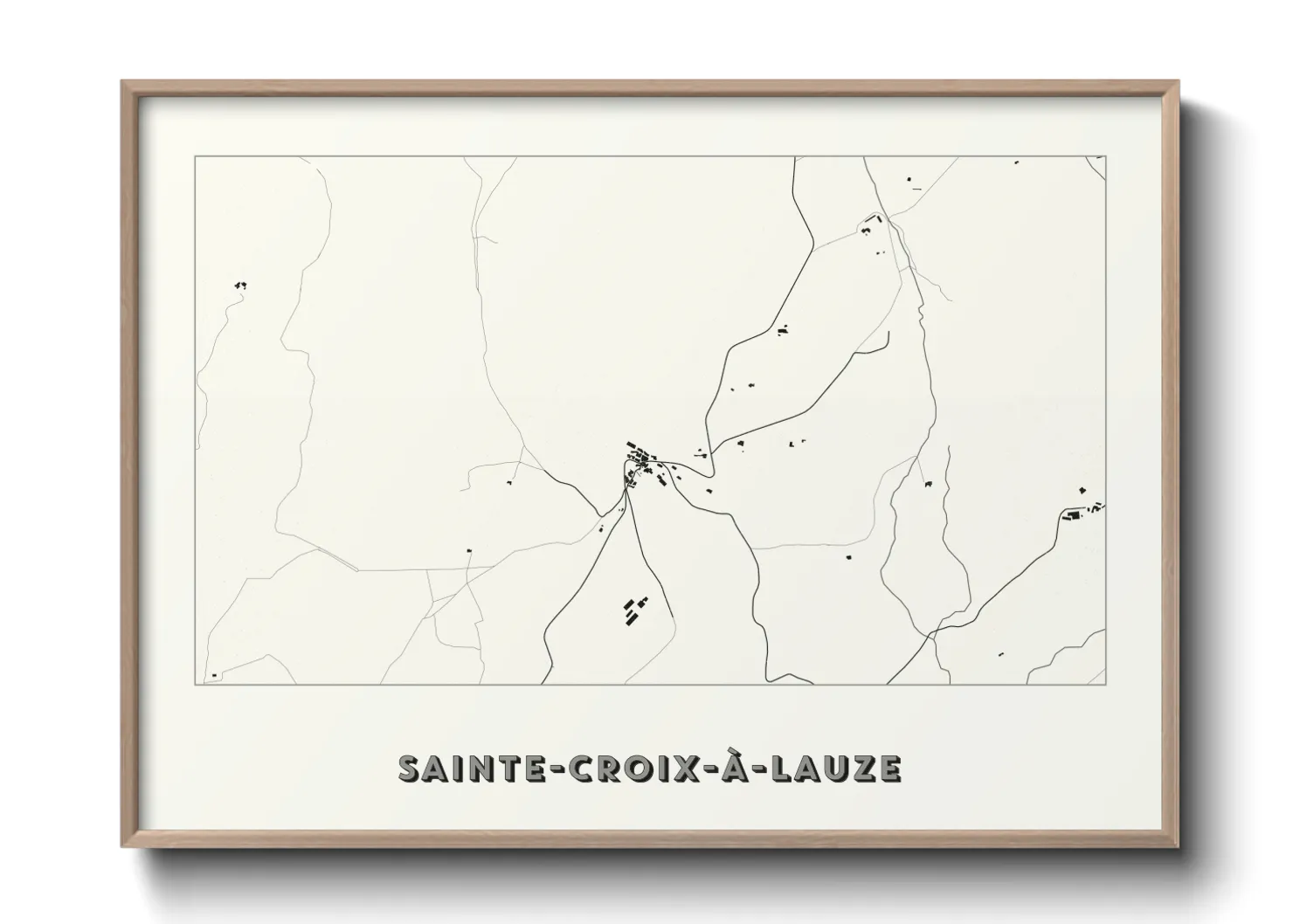 Une affiche de carte sur Sainte-Croix-à-Lauze