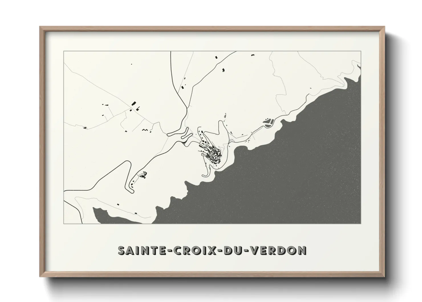 Une affiche de carte sur Sainte-Croix-du-Verdon
