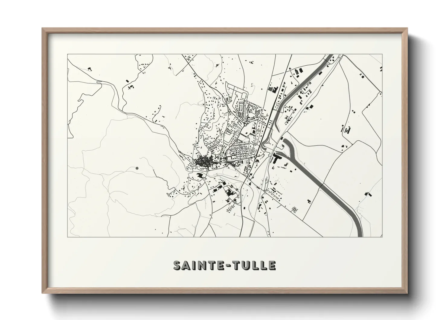 Une affiche de carte sur Sainte-Tulle