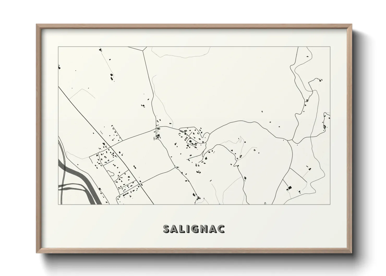 Une affiche de carte sur Salignac