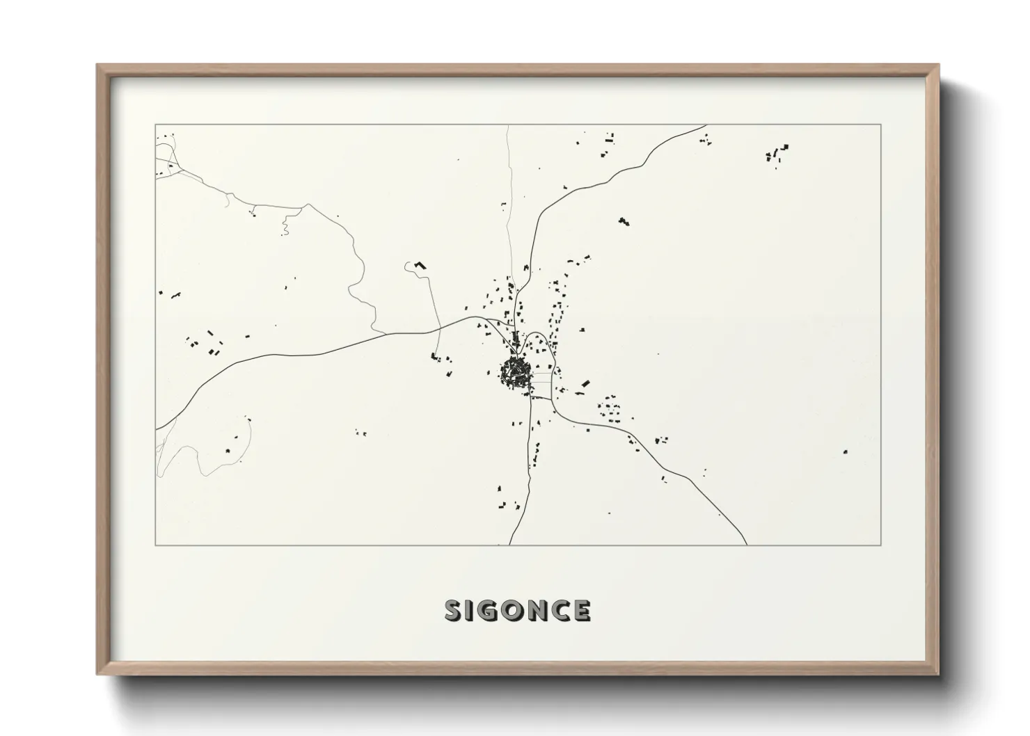 Une affiche de carte sur Sigonce