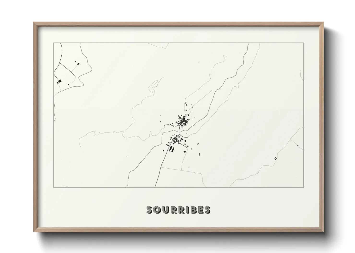 Une affiche de carte sur Sourribes