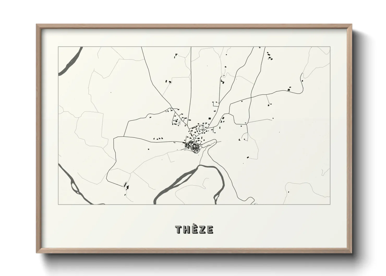 Une affiche de carte sur Thèze
