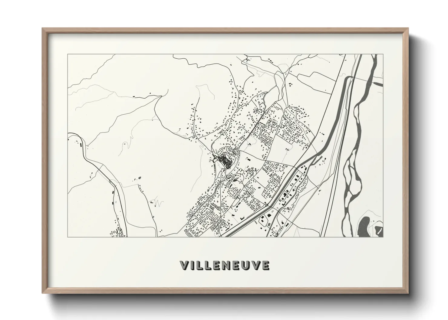 Une affiche de carte sur Villeneuve