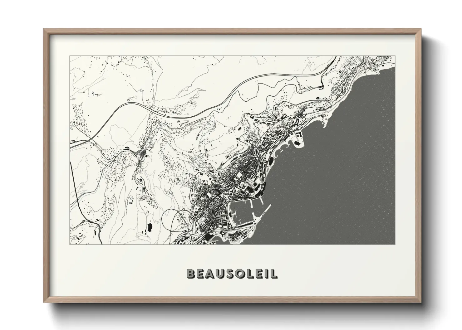 Une affiche de carte sur Beausoleil
