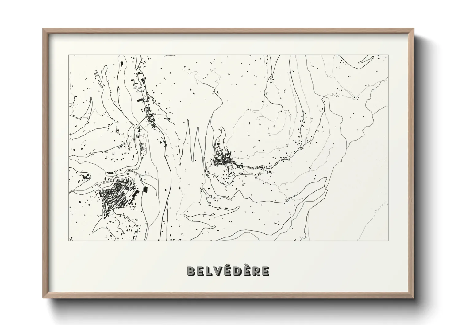 Une affiche de carte sur Belvédère