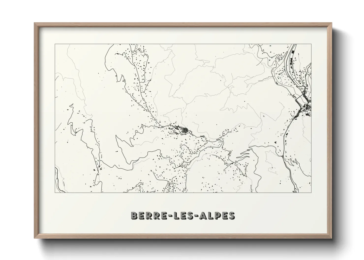 Une affiche de carte sur Berre-les-Alpes