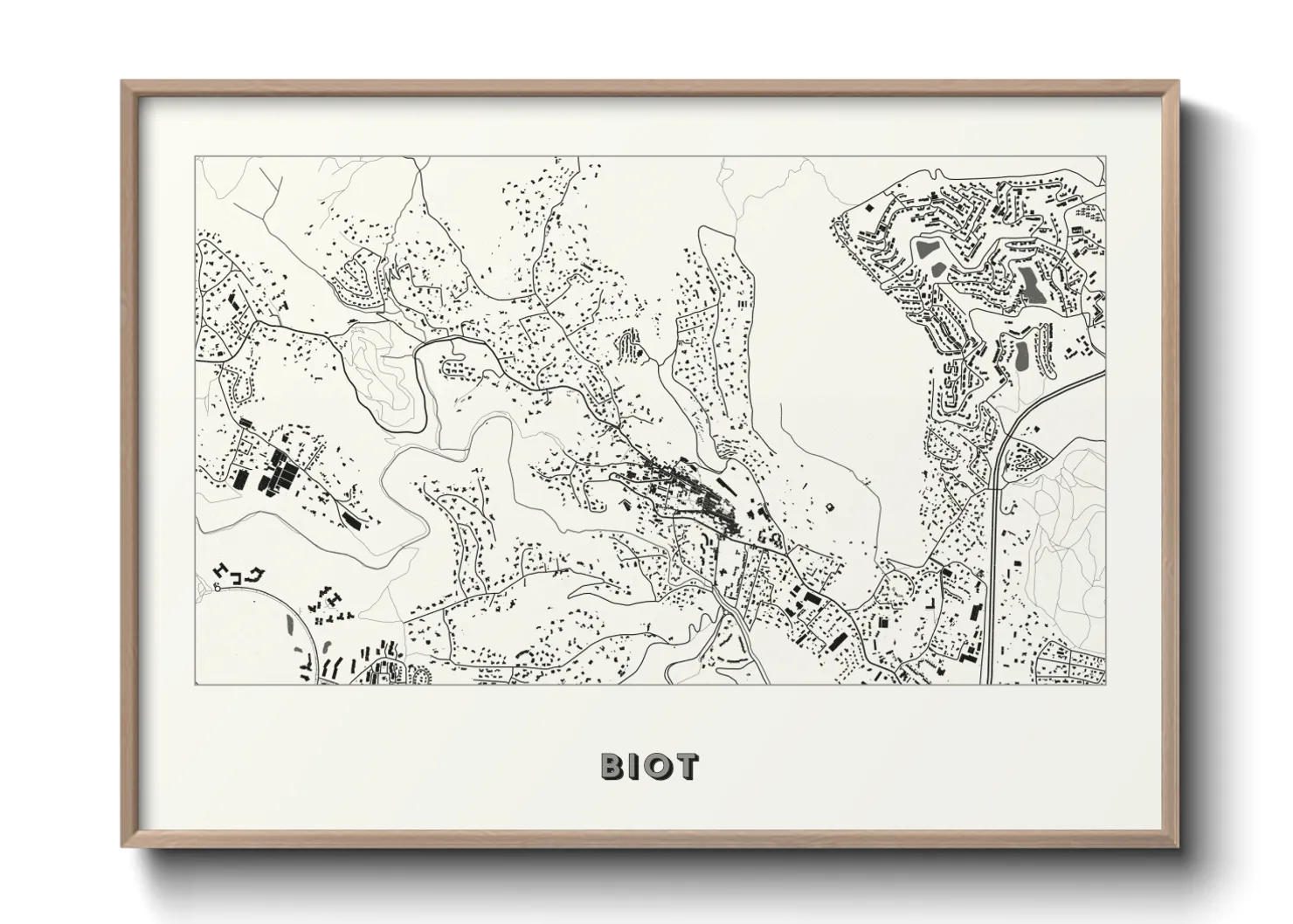 Une affiche de carte sur Biot