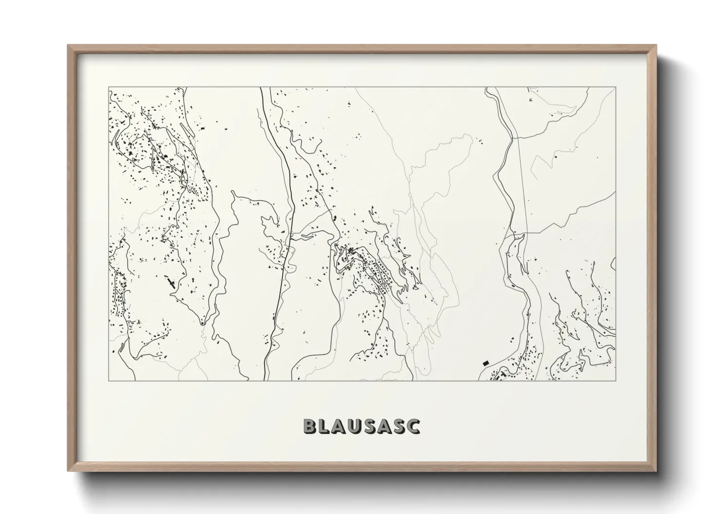 Une affiche de carte sur Blausasc