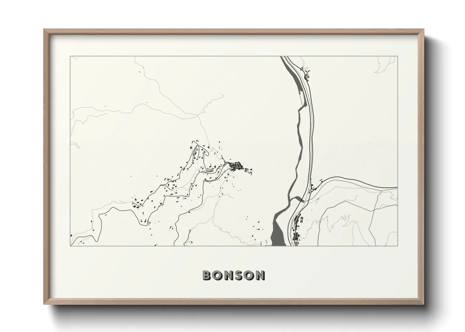 Une affiche de carte sur Bonson