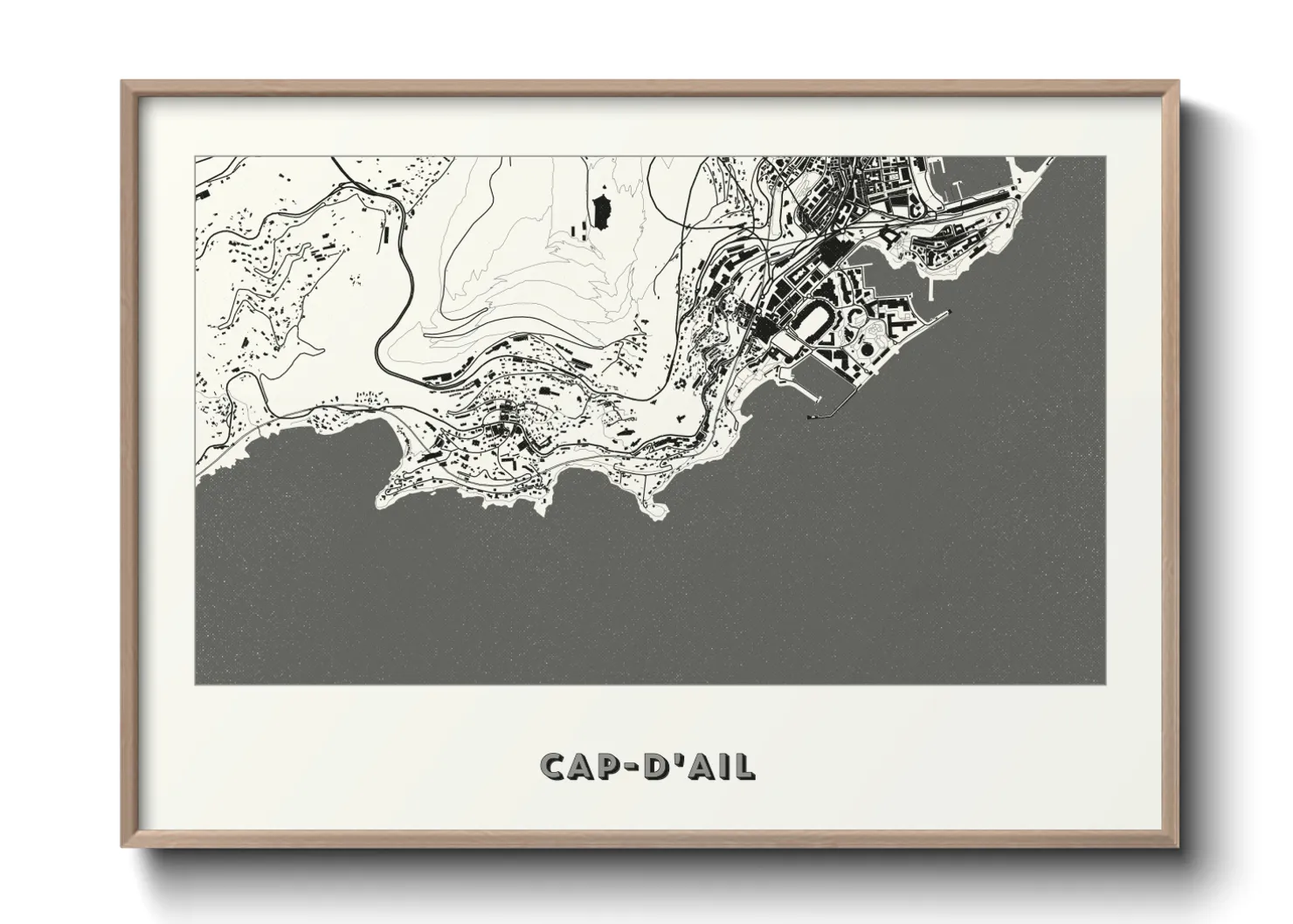 Une affiche de carte sur Cap-d'Ail