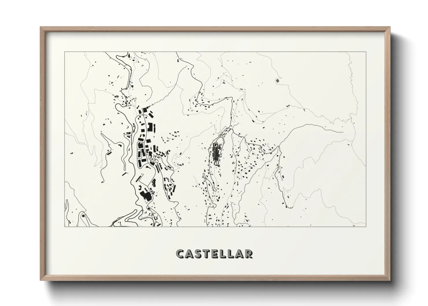 Une affiche de carte sur Castellar