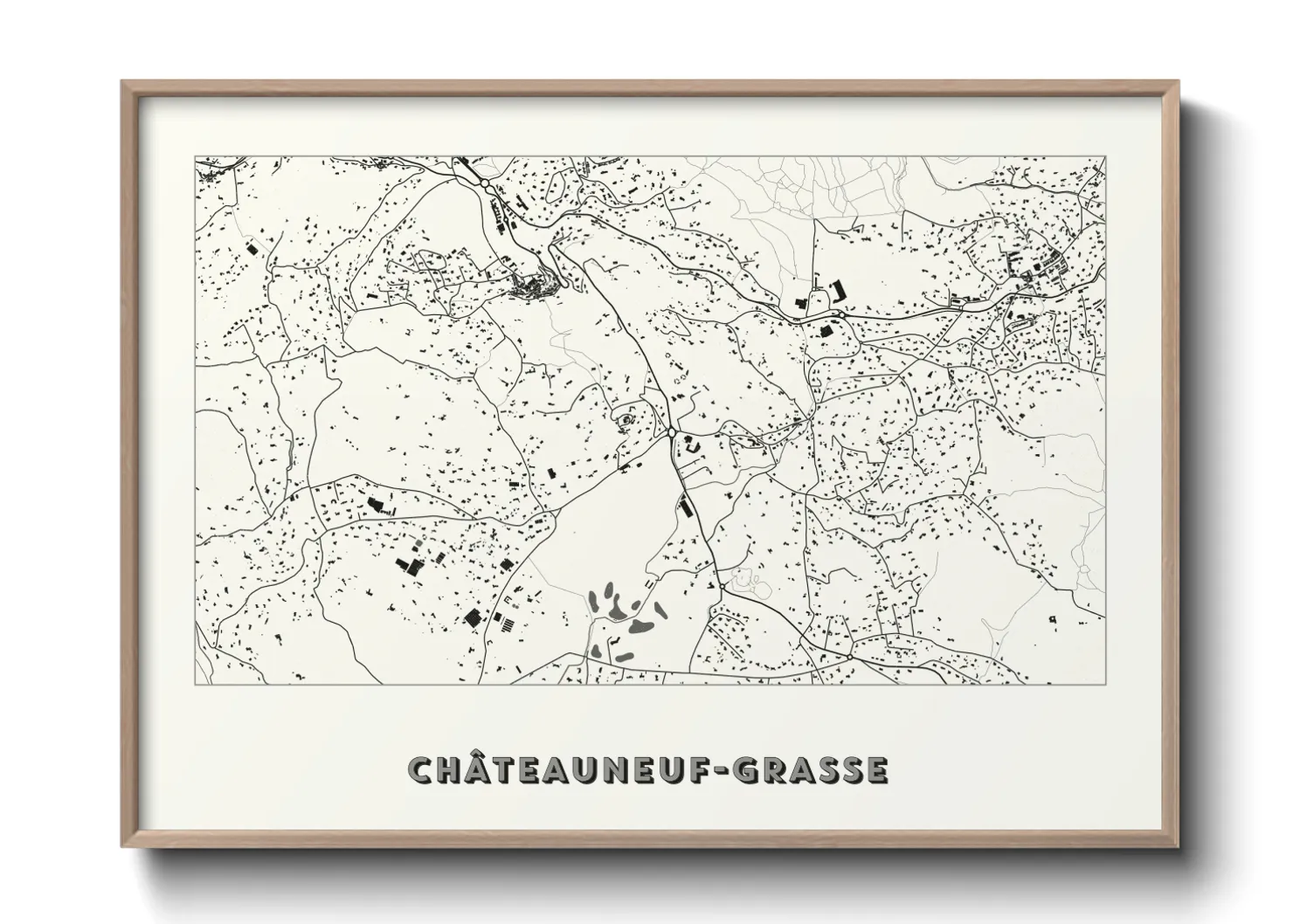 Une affiche de carte sur Châteauneuf-Grasse