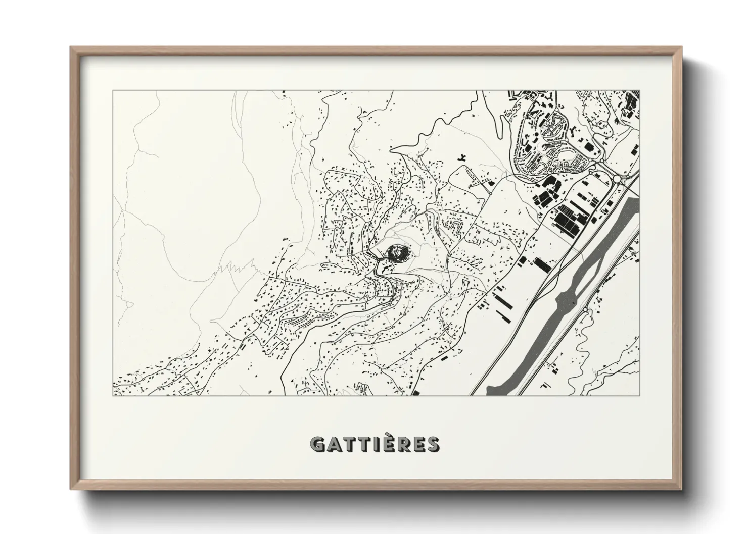 Une affiche de carte sur Gattières