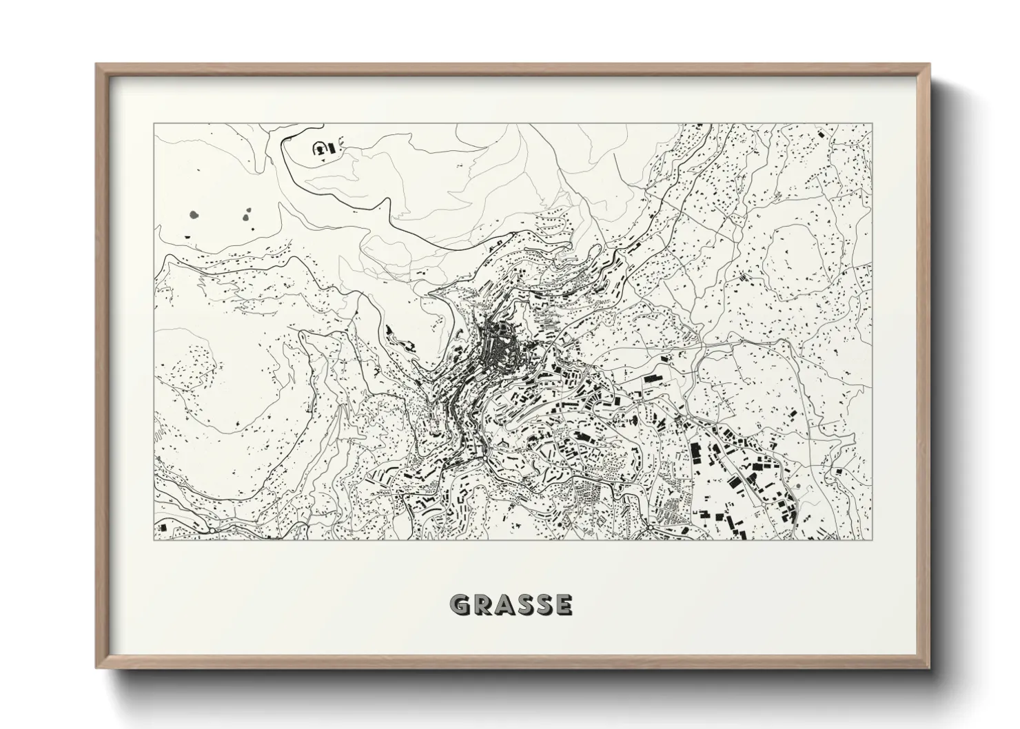 Une affiche de carte sur Grasse