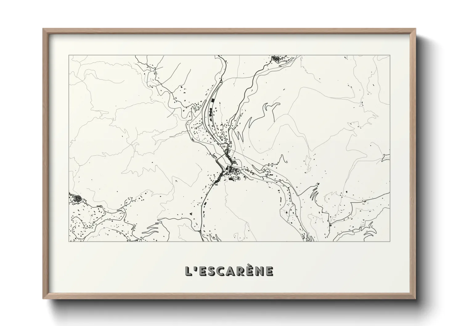 Une affiche de carte sur L'Escarène