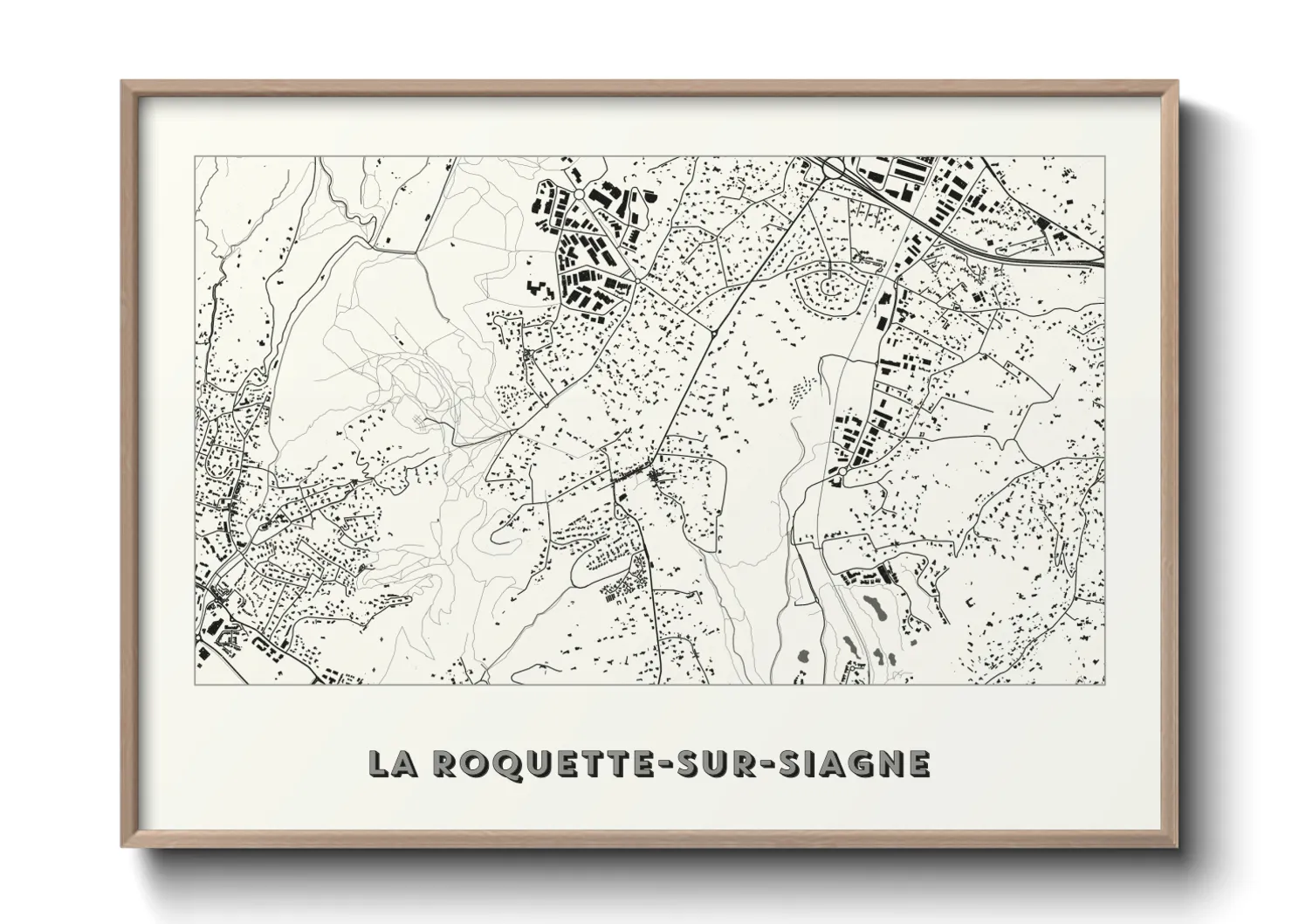 Une affiche de carte sur La Roquette-sur-Siagne