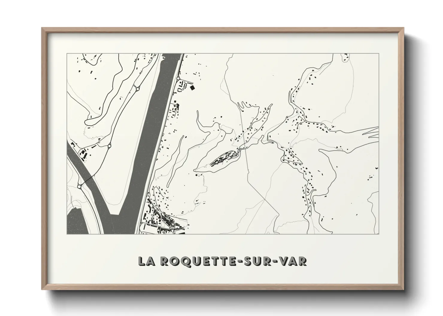 Une affiche de carte sur La Roquette-sur-Var