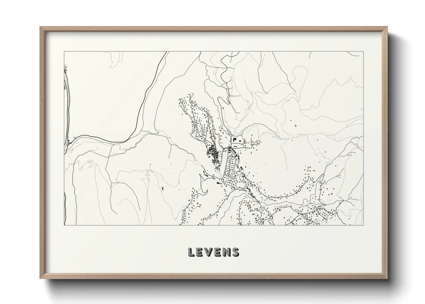Une affiche de carte sur Levens