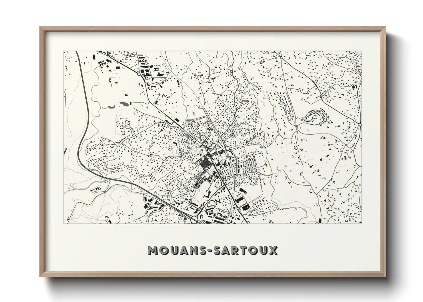 Une affiche de carte sur Mouans-Sartoux