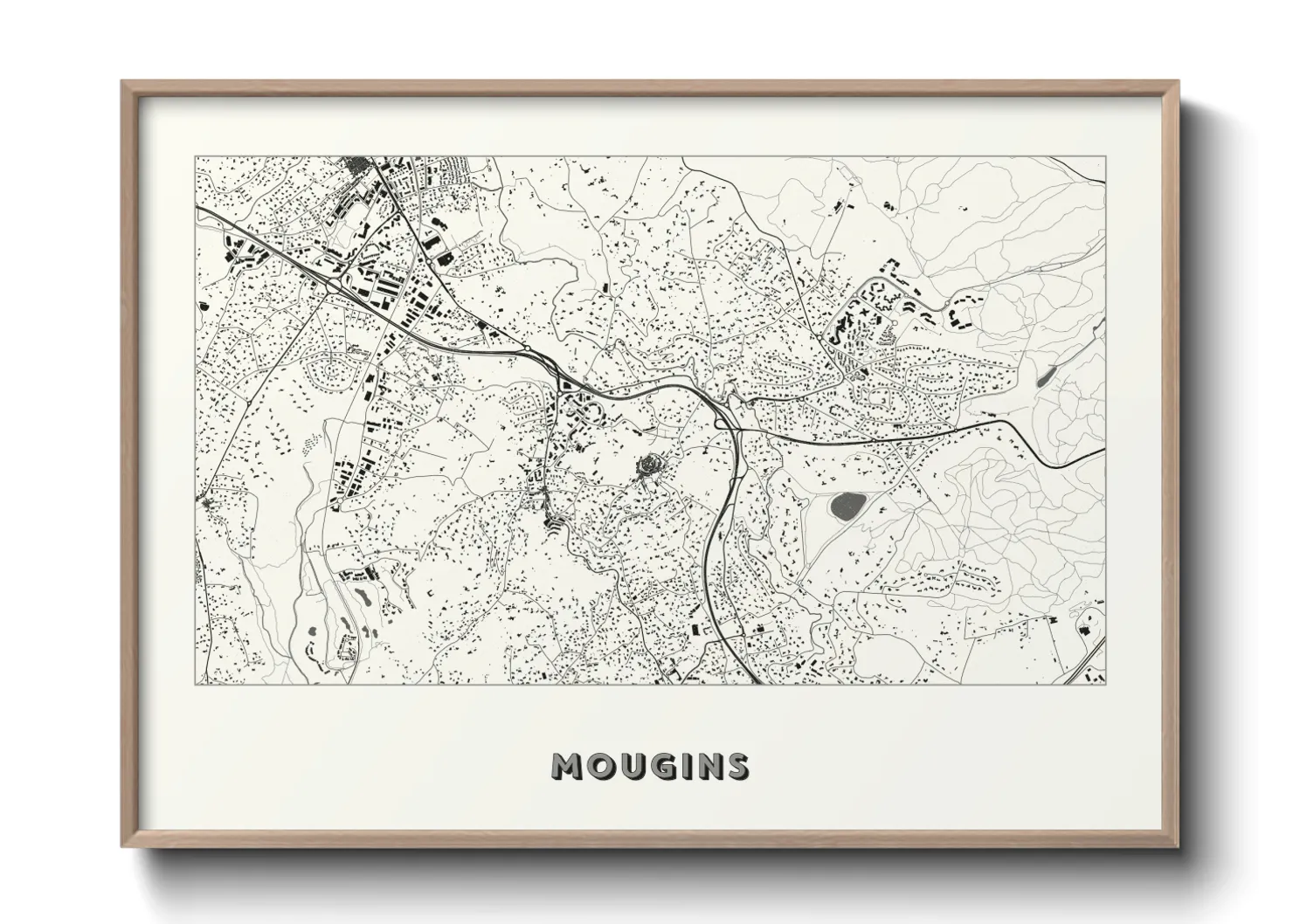 Une affiche de carte sur Mougins