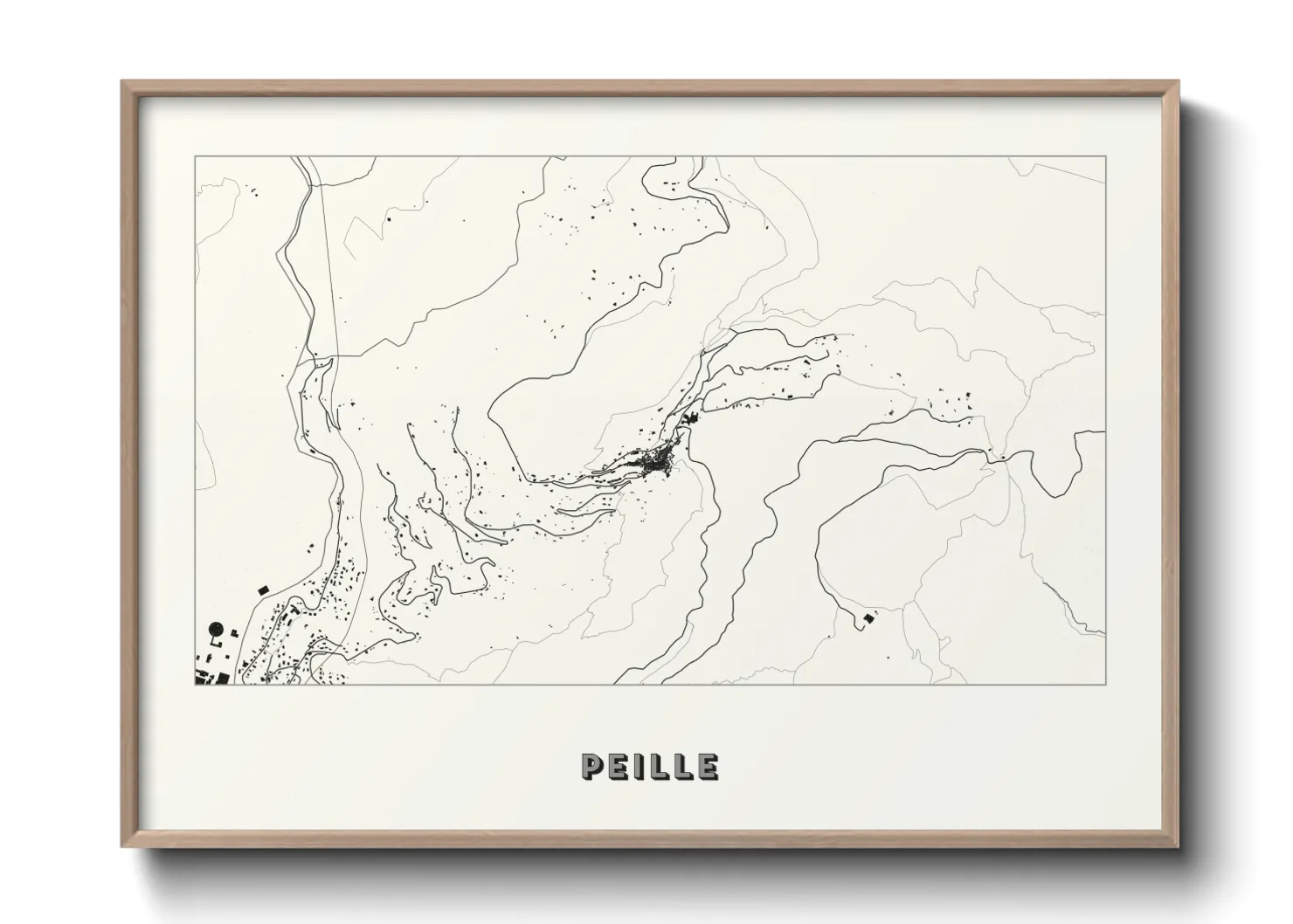 Une affiche de carte sur Peille