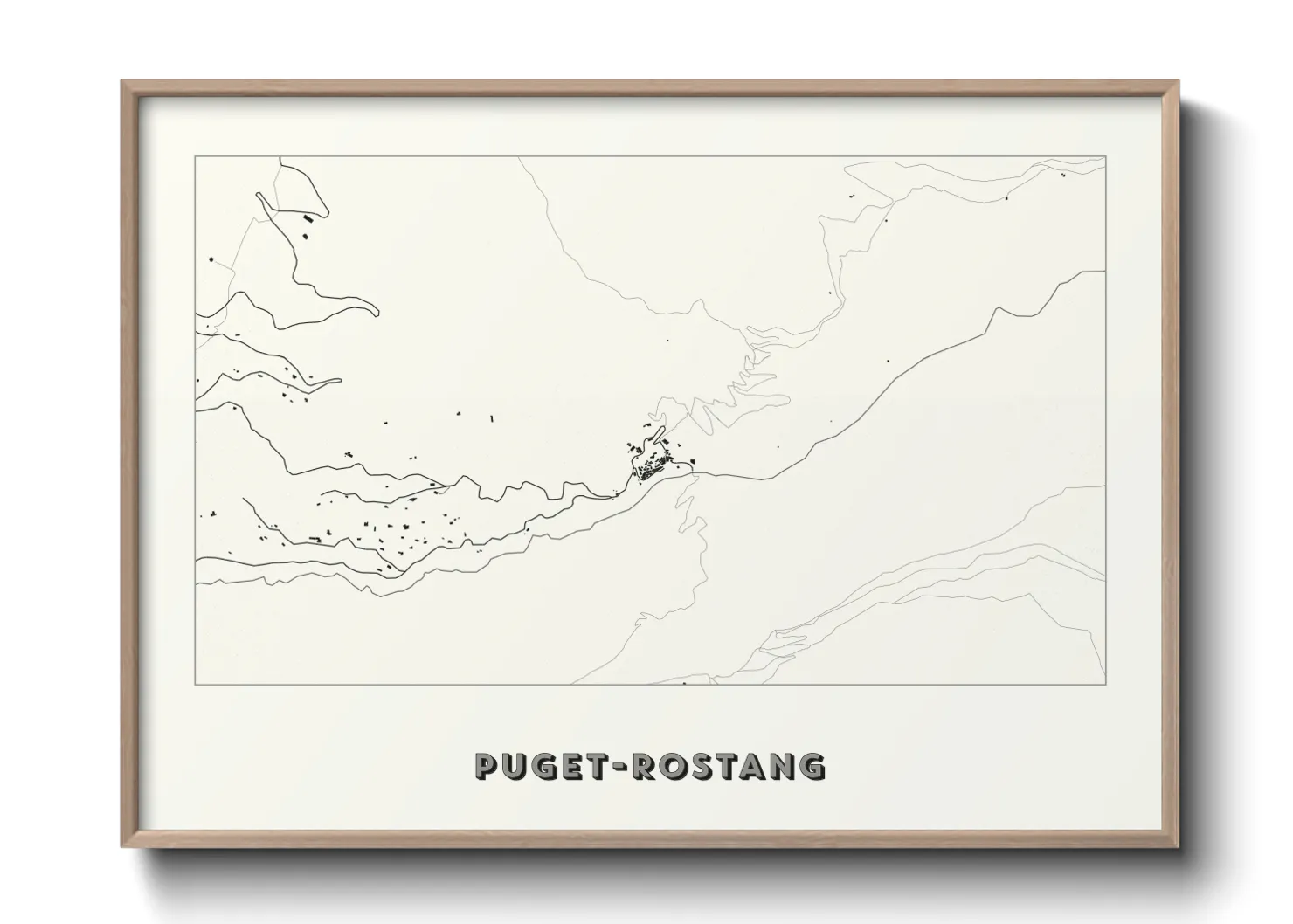 Une affiche de carte sur Puget-Rostang