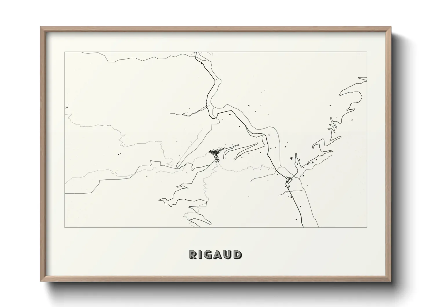 Une affiche de carte sur Rigaud