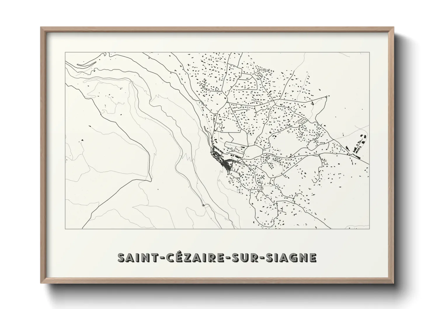 Une affiche de carte sur Saint-Cézaire-sur-Siagne