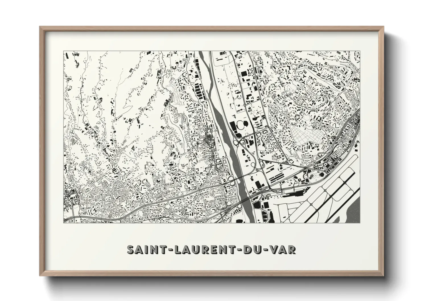 Une affiche de carte sur Saint-Laurent-du-Var