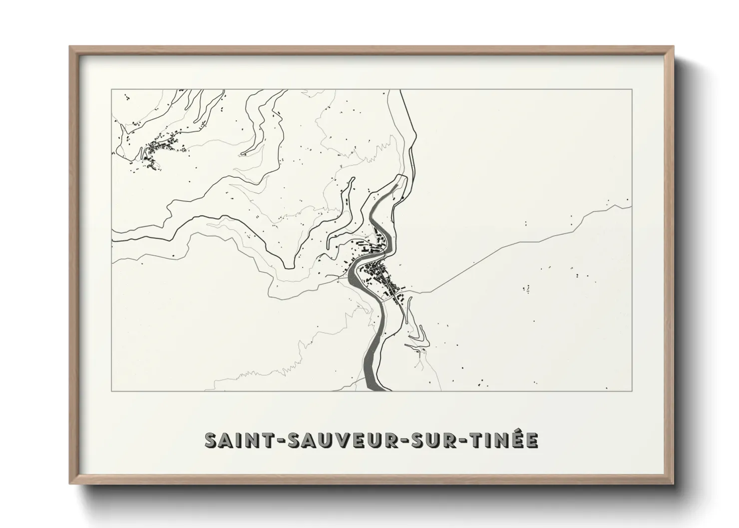 Une affiche de carte sur Saint-Sauveur-sur-Tinée