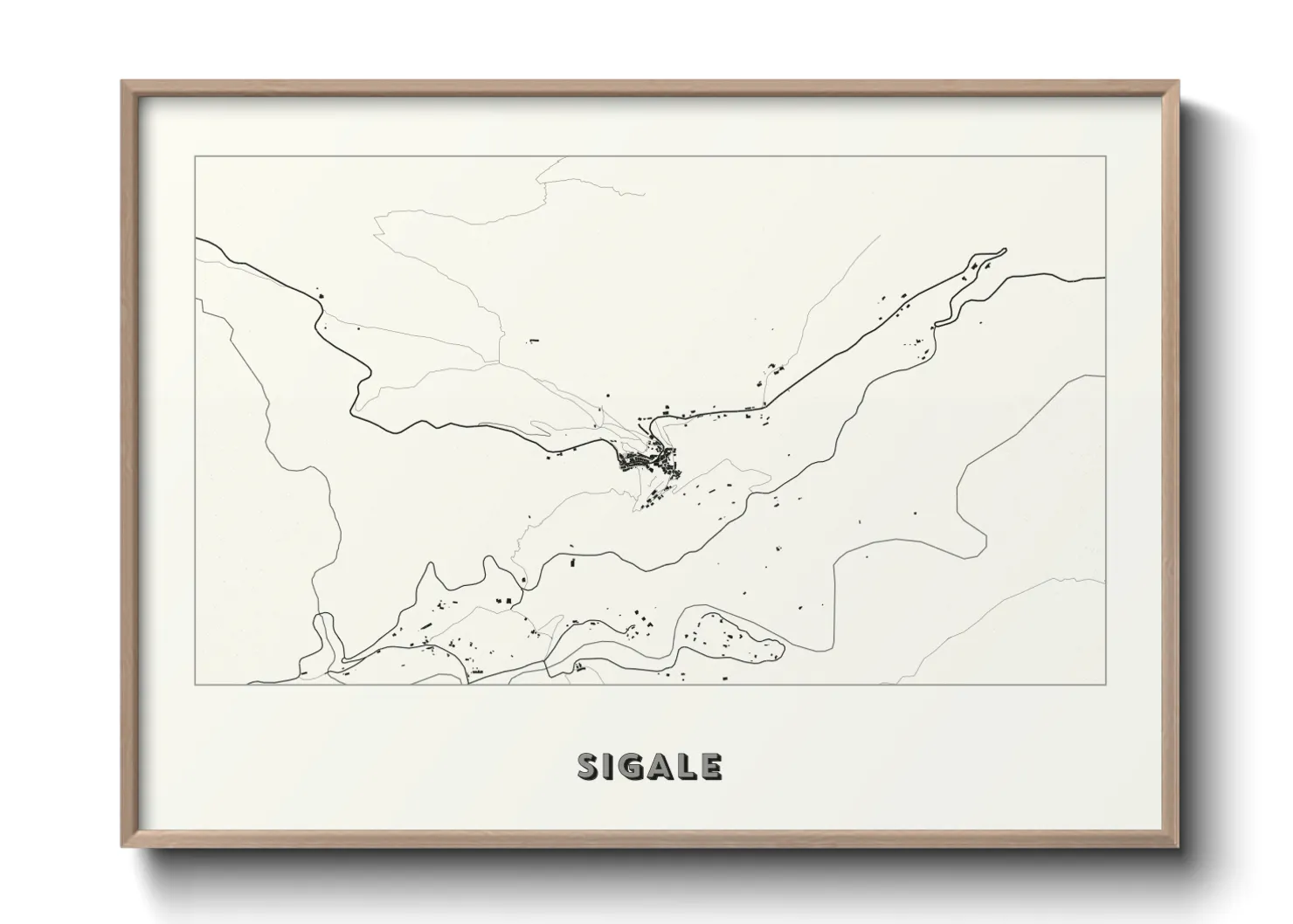 Une affiche de carte sur Sigale