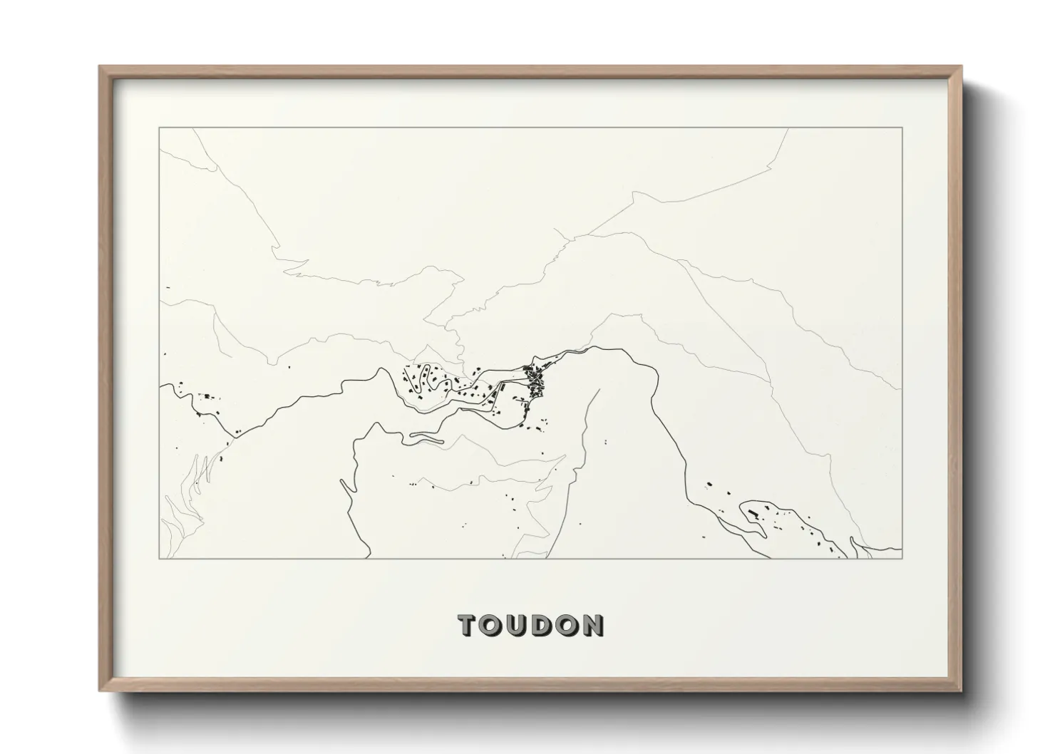 Une affiche de carte sur Toudon