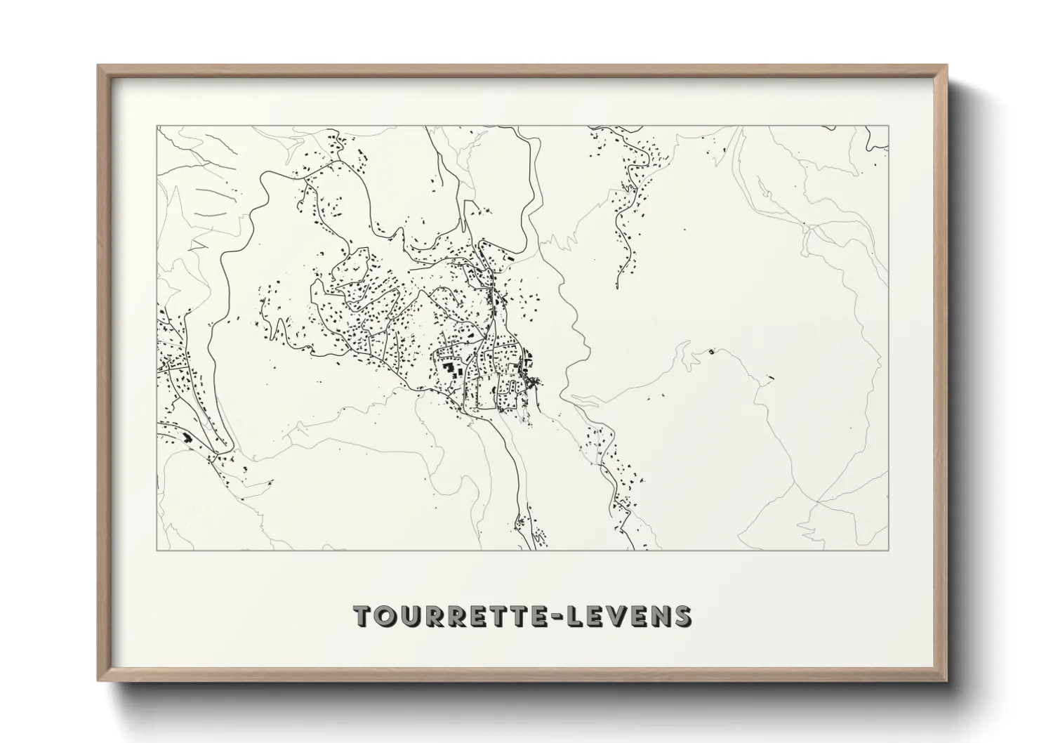 Une affiche de carte sur Tourrette-Levens